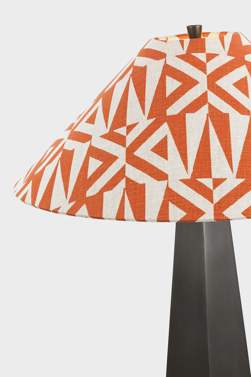 Zoran Medium Table Lamp | Bronze | Schumacher 21" Brick Amero Flare Shade