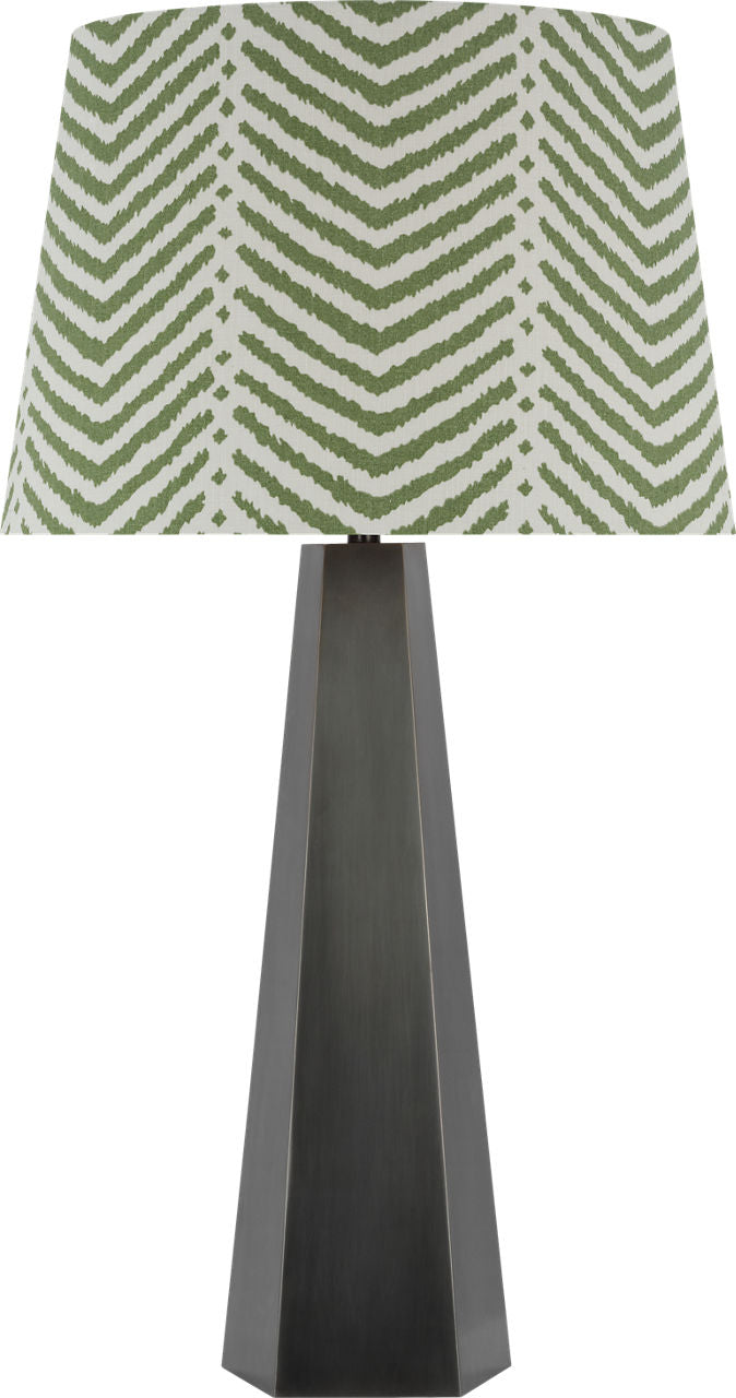 Zoran Medium Table Lamp | Bronze | Schumacher 16" Verde La Jolla Empire Shade