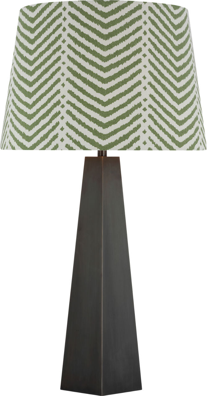 Zoran Medium Table Lamp | Bronze | Schumacher 16" Verde La Jolla Empire Shade