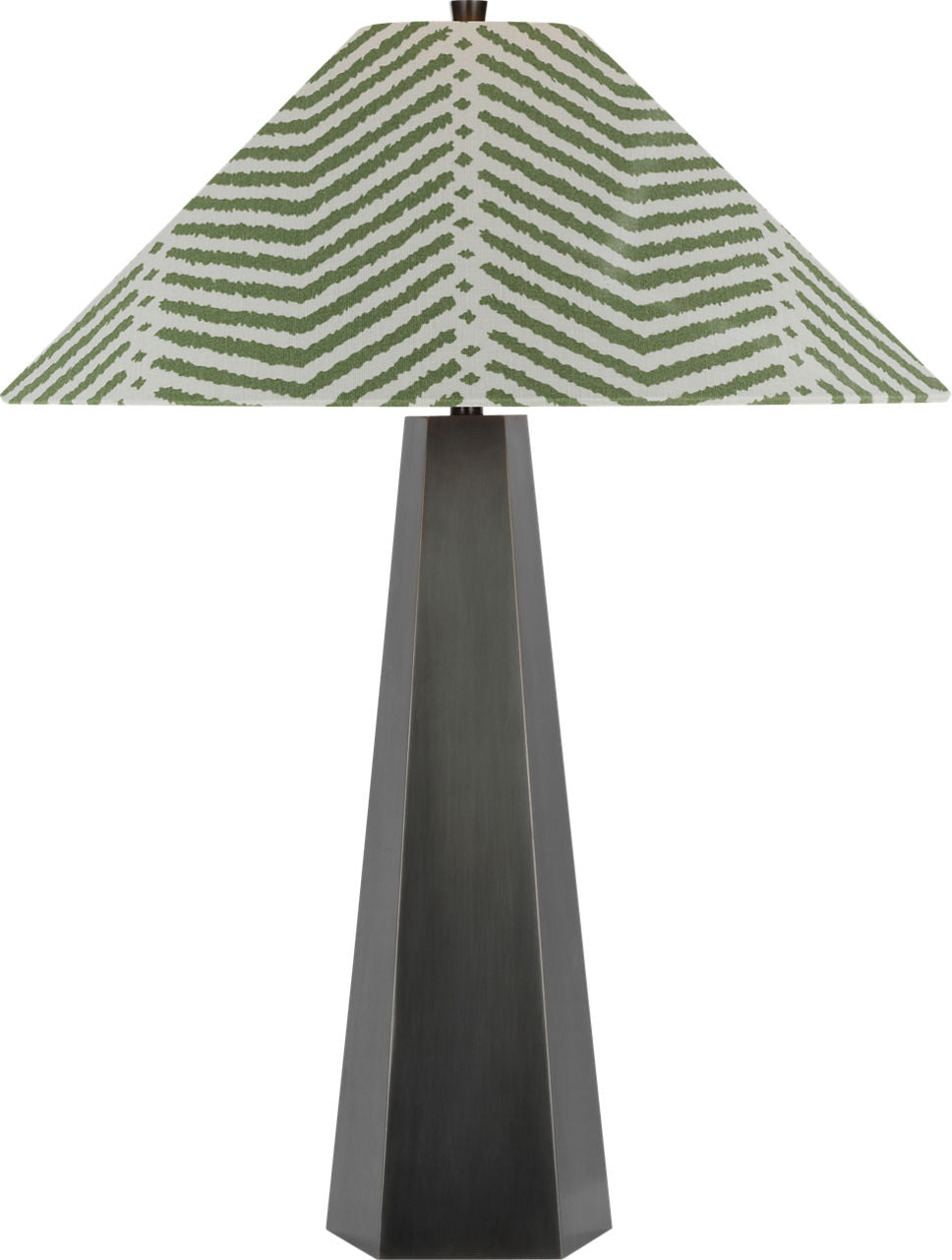 Zoran Medium Table Lamp | Bronze | Schumacher 21" Verde La Jolla Flare Shade