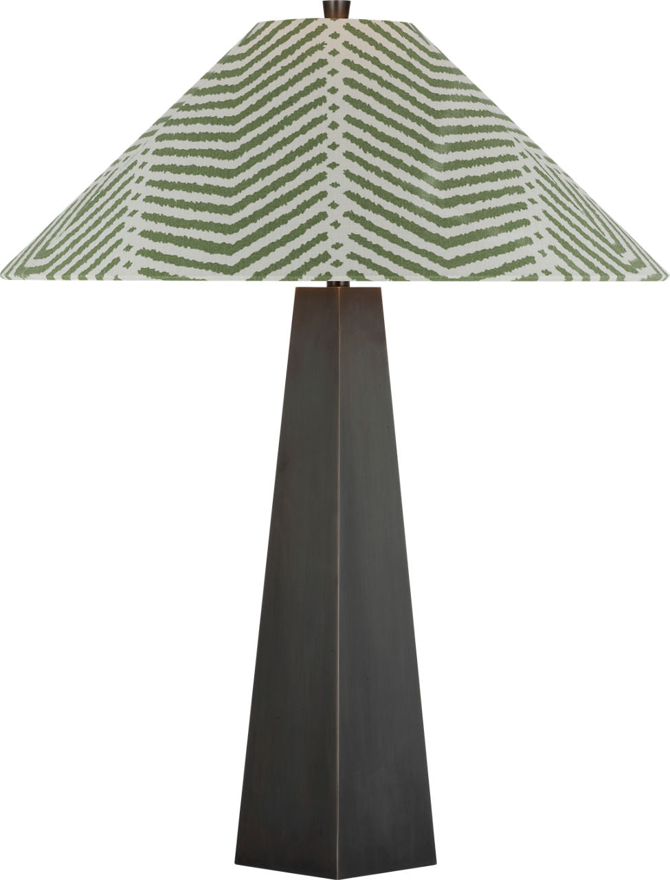 Zoran Medium Table Lamp | Bronze | Schumacher 21" Verde La Jolla Flare Shade