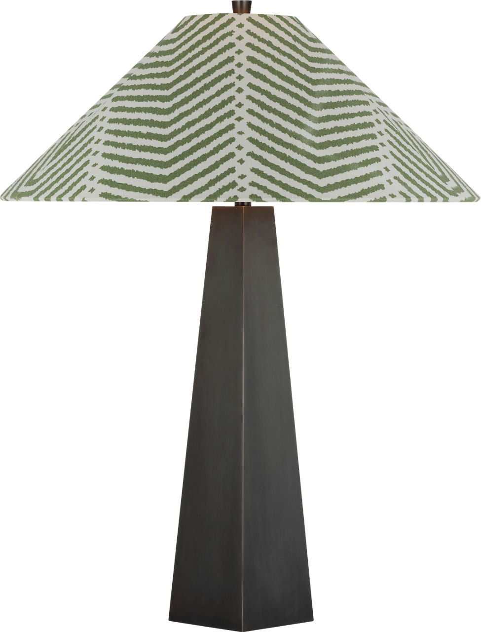 Zoran Medium Table Lamp | Bronze | Schumacher 21" Verde La Jolla Flare Shade