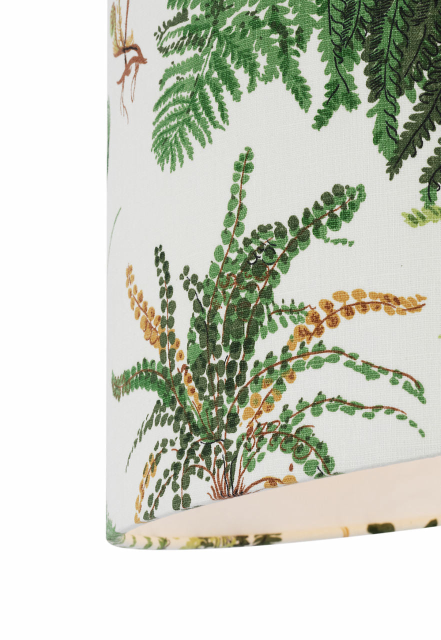 Zoran Medium Table Lamp | Hand-Rubbed Antique Brass | Schumacher 16" Document Les Fougeres Empire Shade