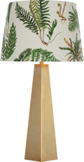 Zoran Medium Table Lamp | Hand-Rubbed Antique Brass | Schumacher 16" Document Les Fougeres Empire Shade