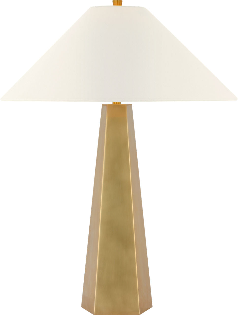 Zoran Medium Table Lamp | Hand-Rubbed Antique Brass | 21" Linen Flare Shade