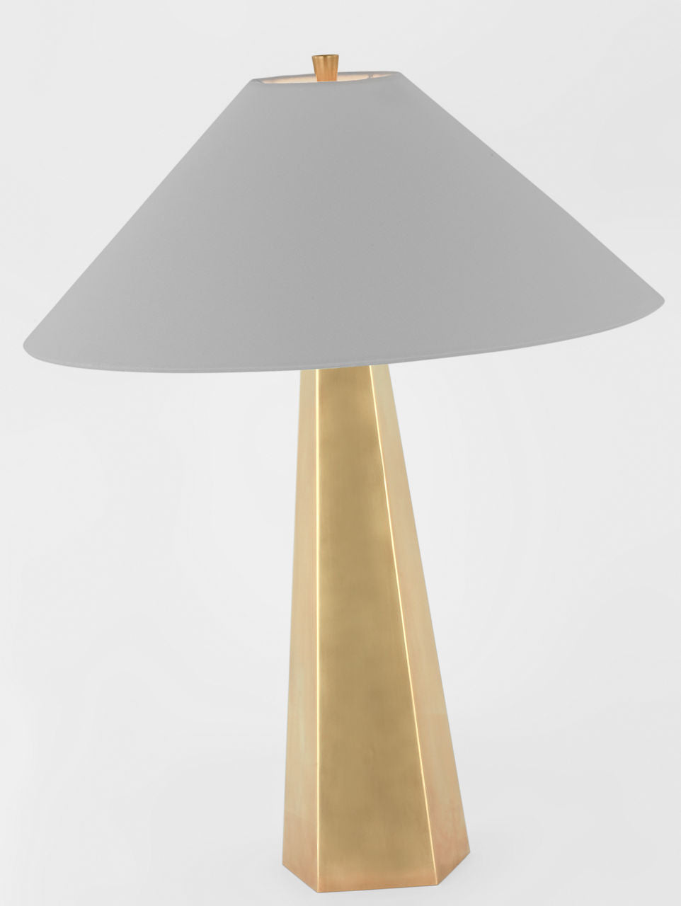 Zoran Medium Table Lamp | Hand-Rubbed Antique Brass | 21" Linen Flare Shade