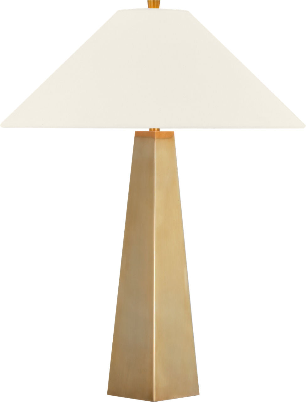 Zoran Medium Table Lamp | Hand-Rubbed Antique Brass | 21" Linen Flare Shade