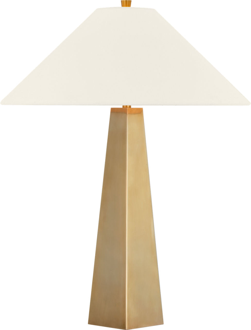 Zoran Medium Table Lamp | Hand-Rubbed Antique Brass | 21" Linen Flare Shade