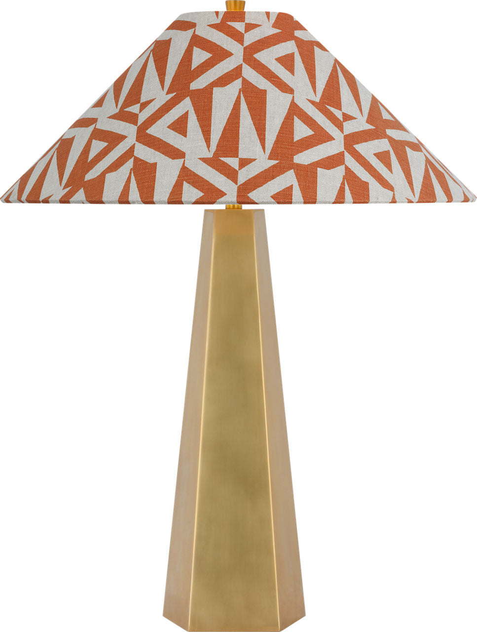 Zoran Medium Table Lamp | Hand-Rubbed Antique Brass | Schumacher 21" Brick Amero Flare Shade