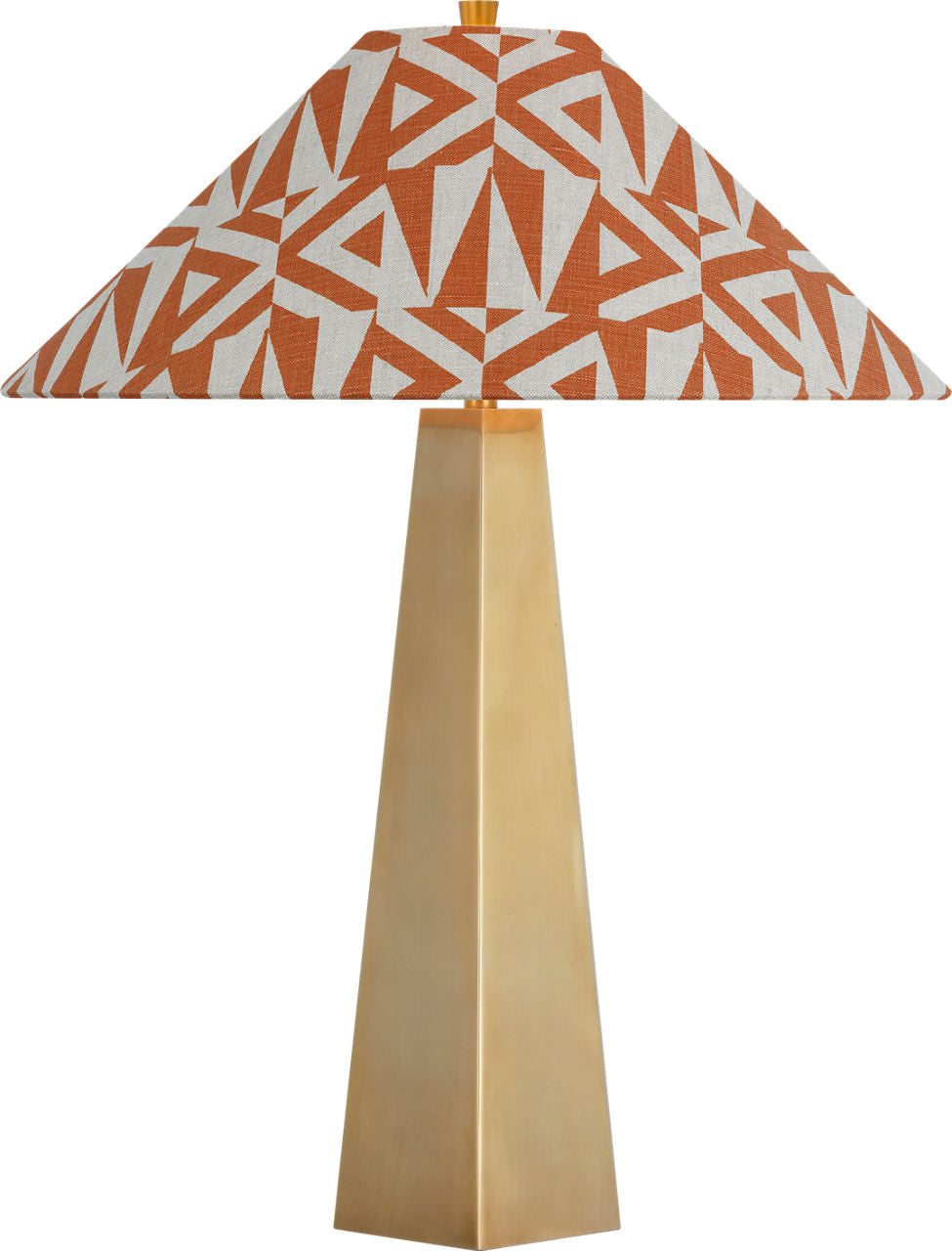 Zoran Medium Table Lamp | Hand-Rubbed Antique Brass | Schumacher 21" Brick Amero Flare Shade
