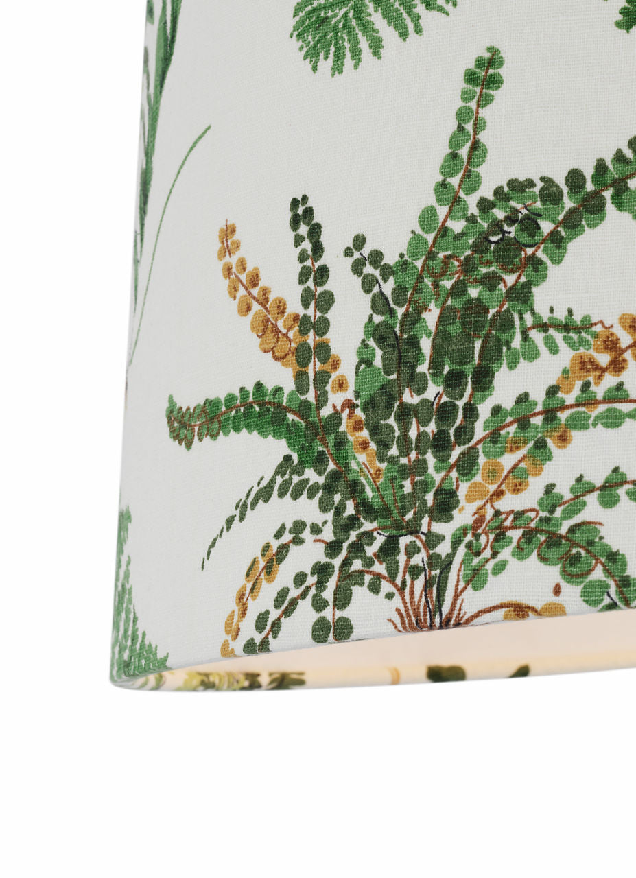 Zoran Medium Table Lamp | Polished Nickel | Schumacher 16" Document Les Fougeres Empire Shade