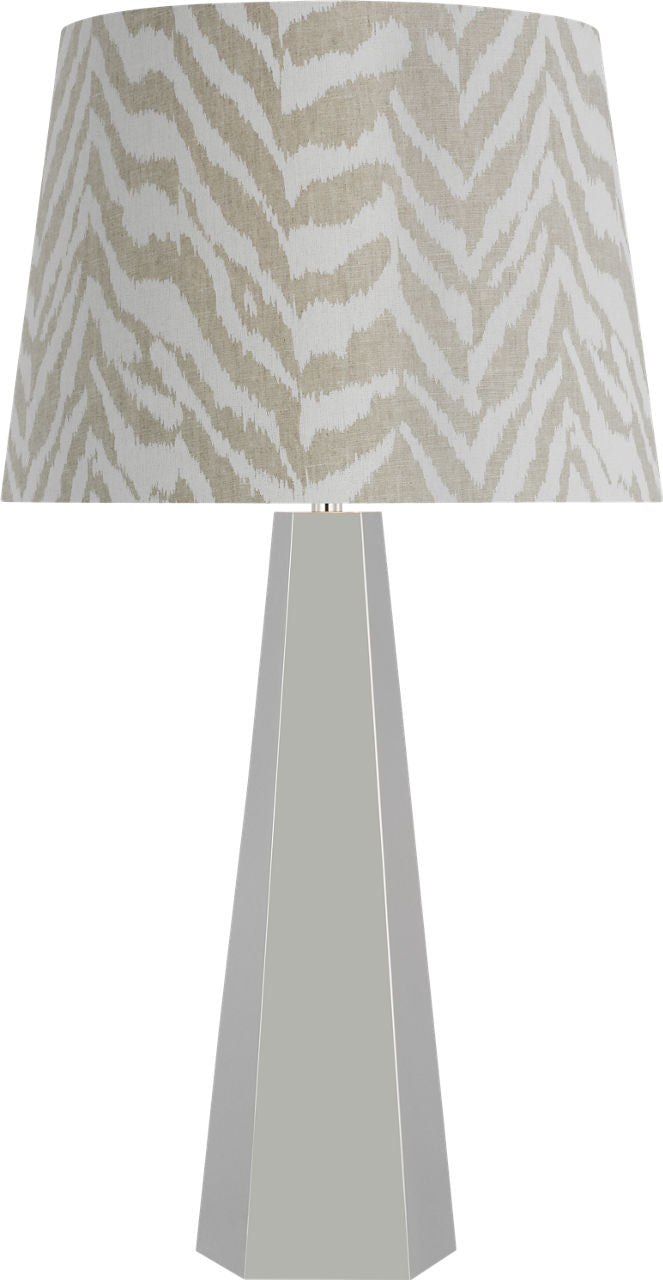 Zoran Medium Table Lamp | Polished Nickel | Schumacher 16" Natural Quincy Empire Shade