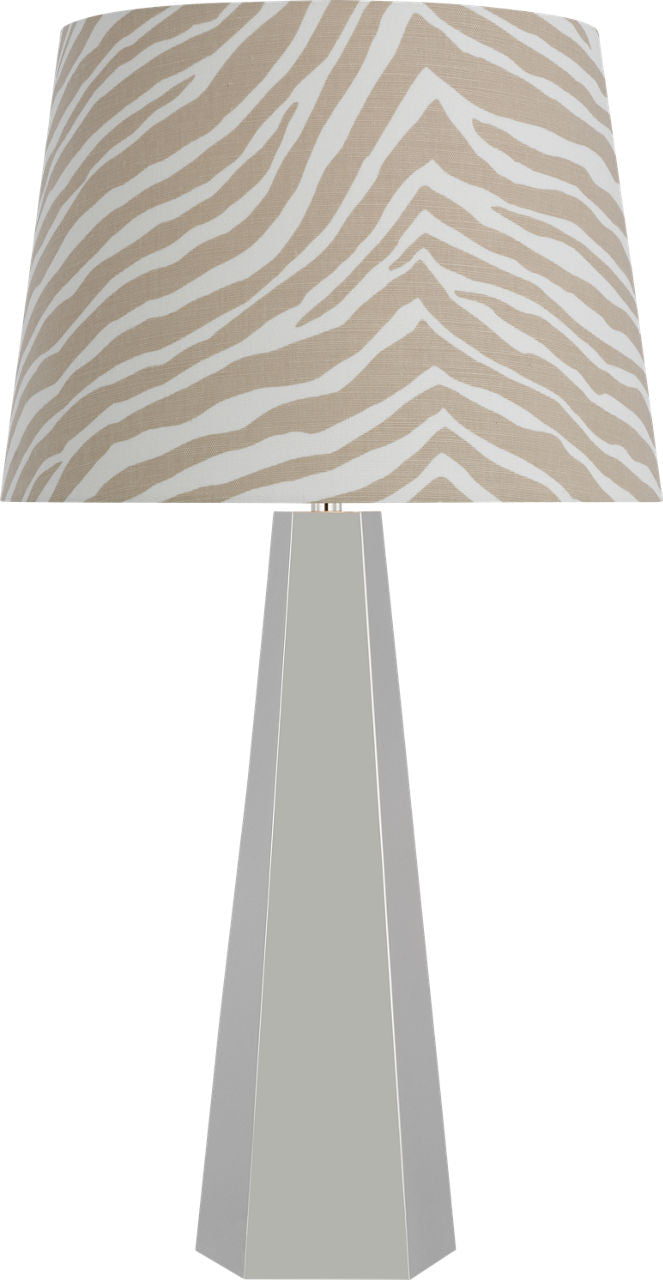 Zoran Medium Table Lamp | Polished Nickel | Schumacher 16" Natural Quincy Empire Shade