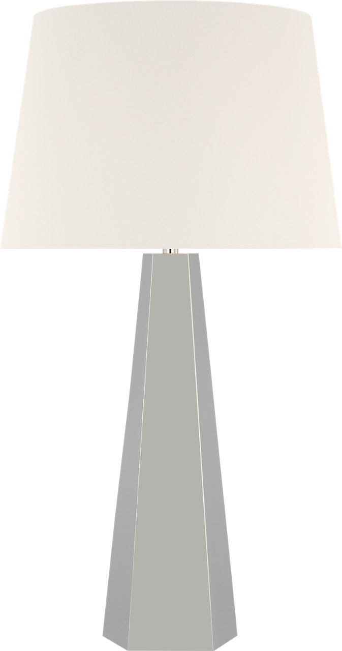 Zoran Medium Table Lamp | Polished Nickel | 16" Linen Empire Shade