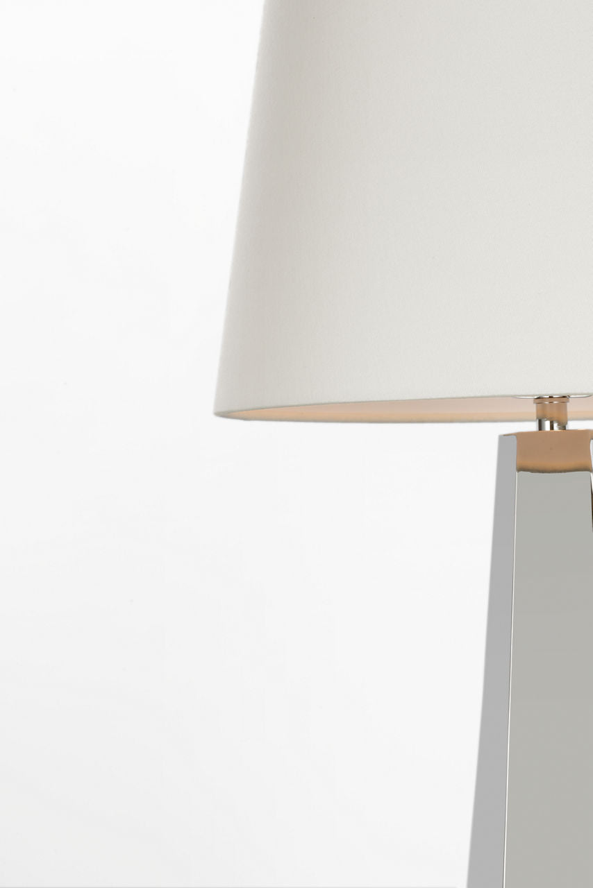 Zoran Medium Table Lamp | Polished Nickel | 16" Linen Empire Shade