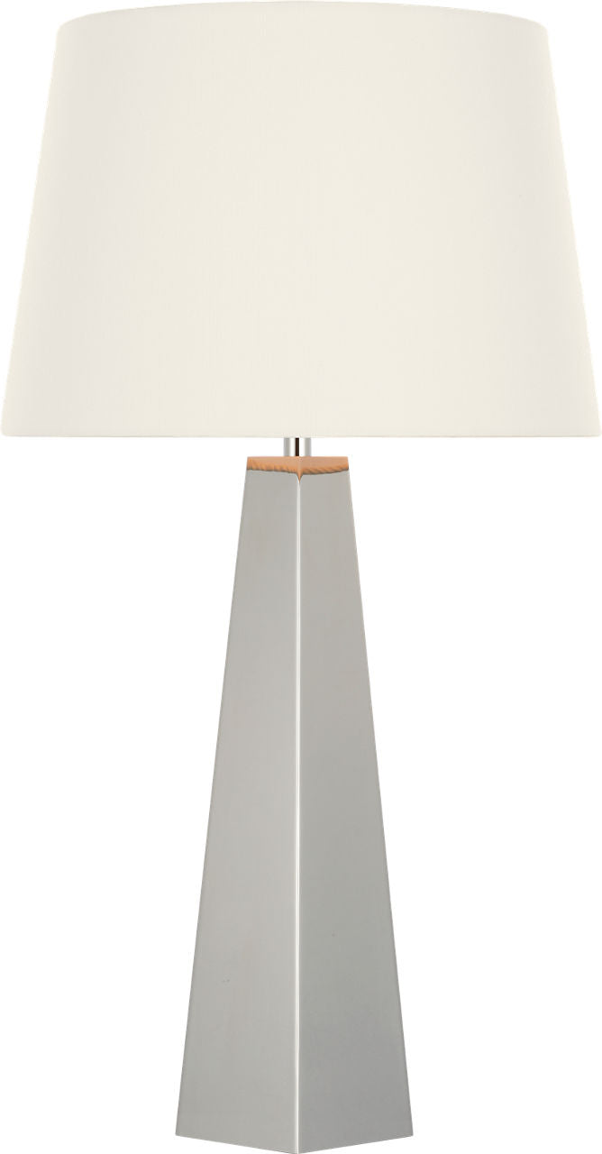 Zoran Medium Table Lamp | Polished Nickel | 16" Linen Empire Shade