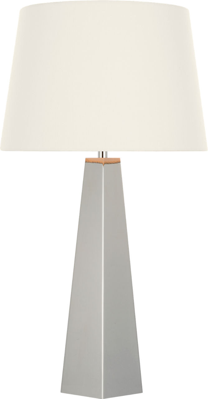 Zoran Medium Table Lamp | Polished Nickel | 16" Linen Empire Shade