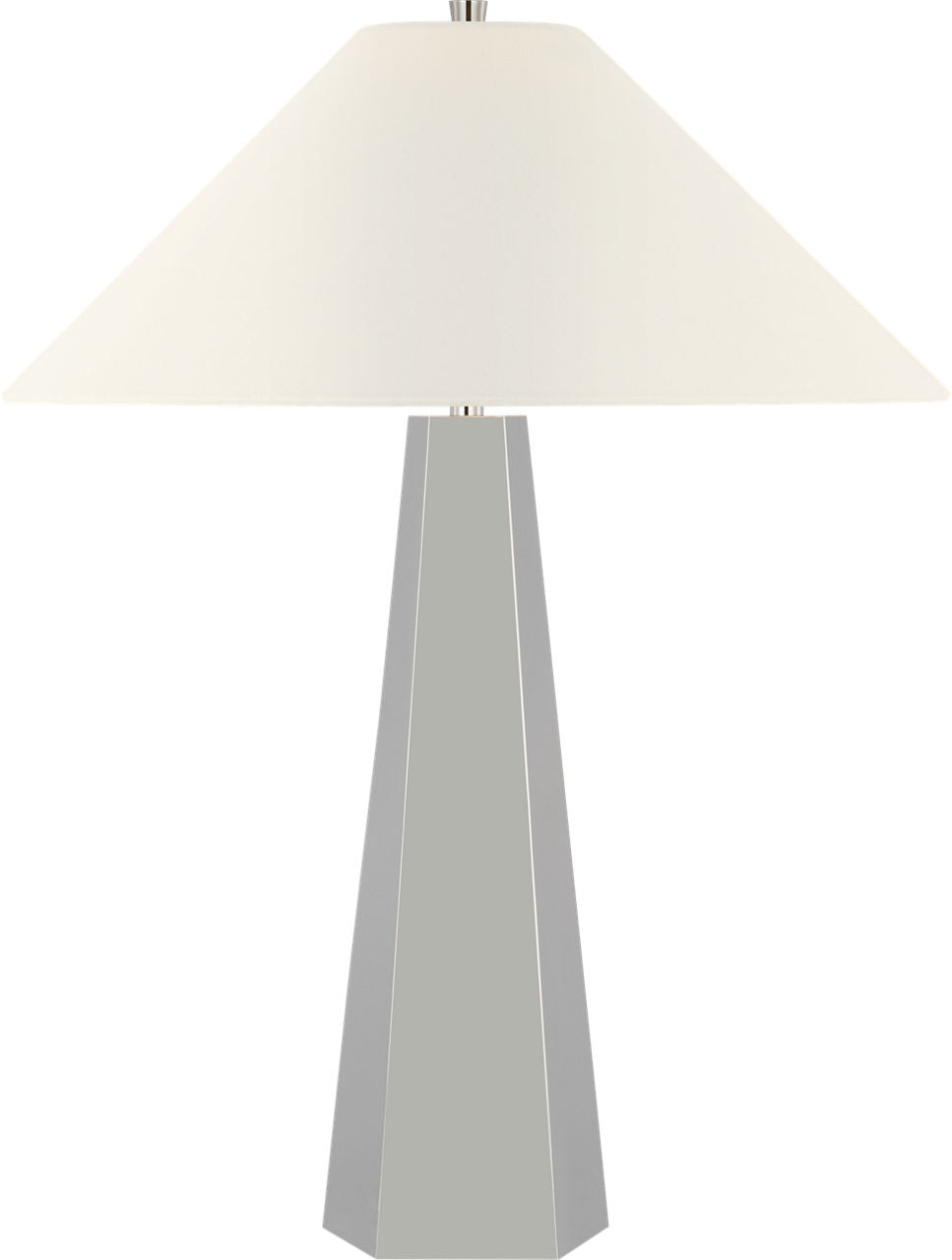 Zoran Medium Table Lamp | Polished Nickel | 21" Linen Flare Shade