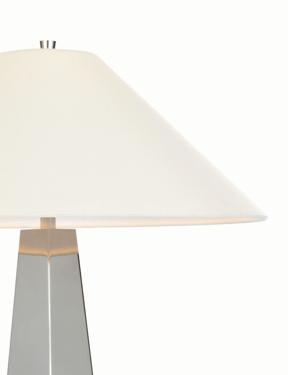 Zoran Medium Table Lamp | Polished Nickel | 21" Linen Flare Shade
