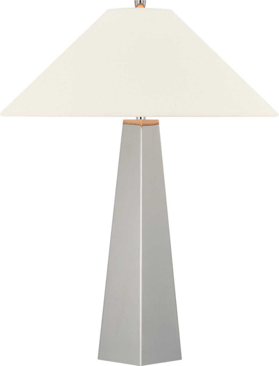 Zoran Medium Table Lamp | Polished Nickel | 21" Linen Flare Shade