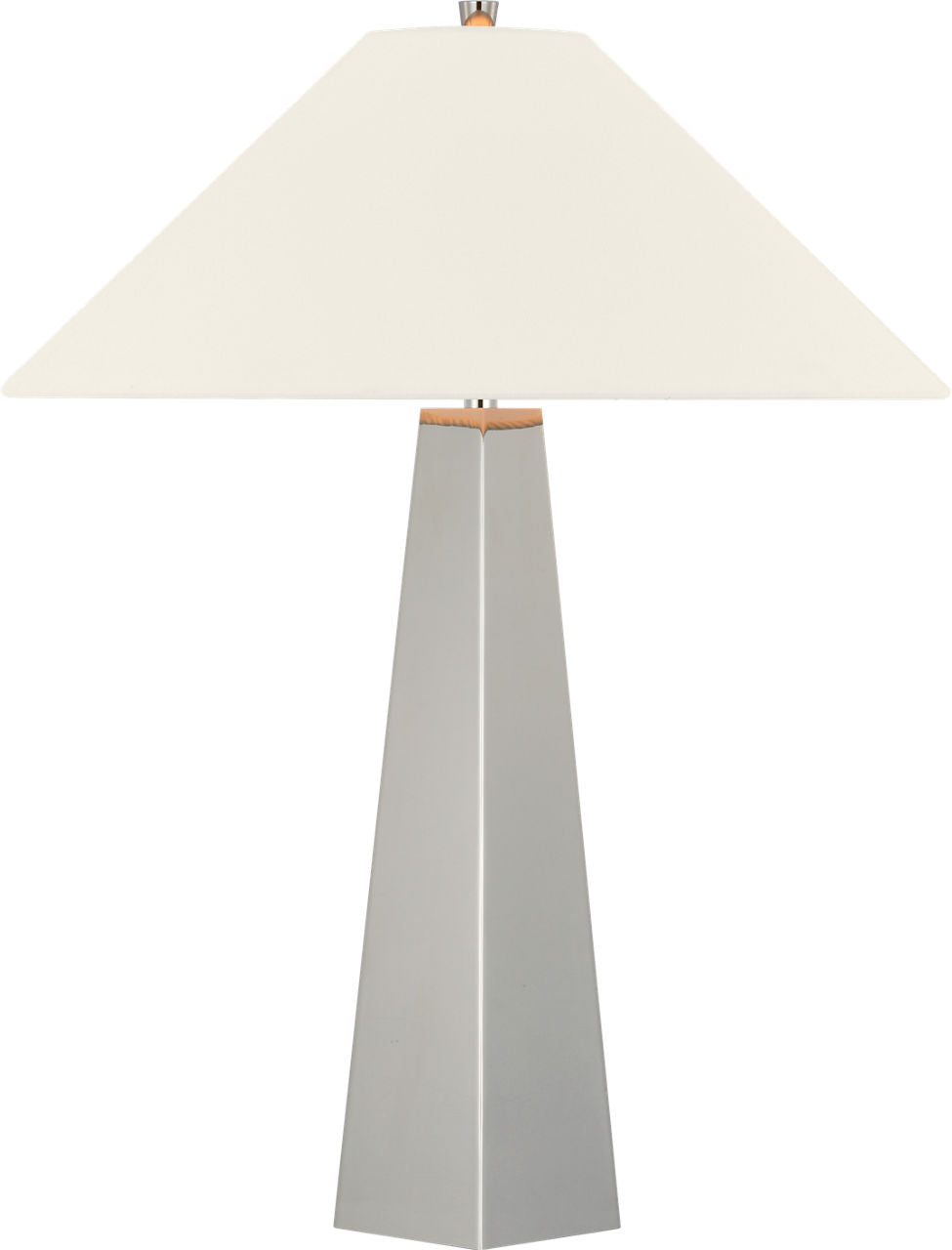 Zoran Medium Table Lamp | Polished Nickel | 21" Linen Flare Shade
