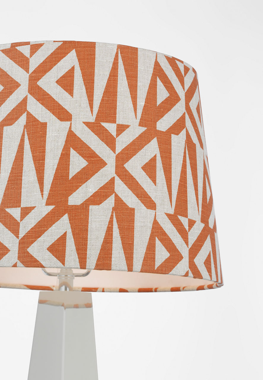 Zoran Medium Table Lamp | Polished Nickel | Schumacher 16" Brick Amero Empire Shade