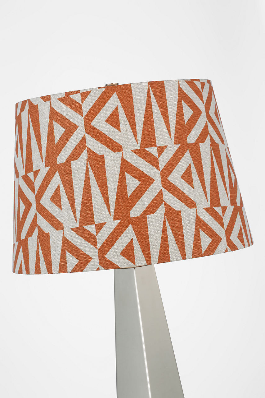 Zoran Medium Table Lamp | Polished Nickel | Schumacher 16" Brick Amero Empire Shade