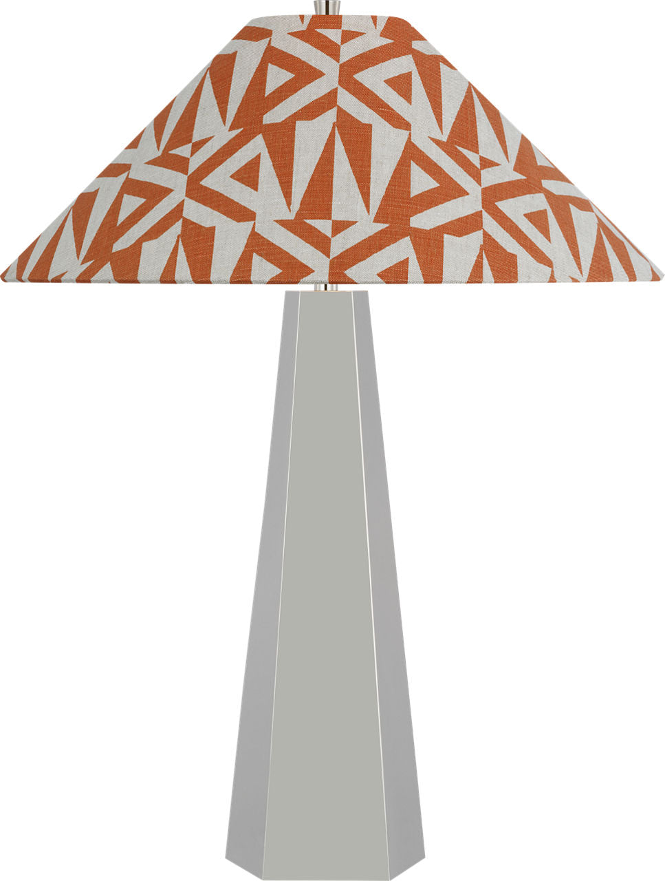 Zoran Medium Table Lamp | Polished Nickel | Schumacher 21" Brick Amero Flare Shade