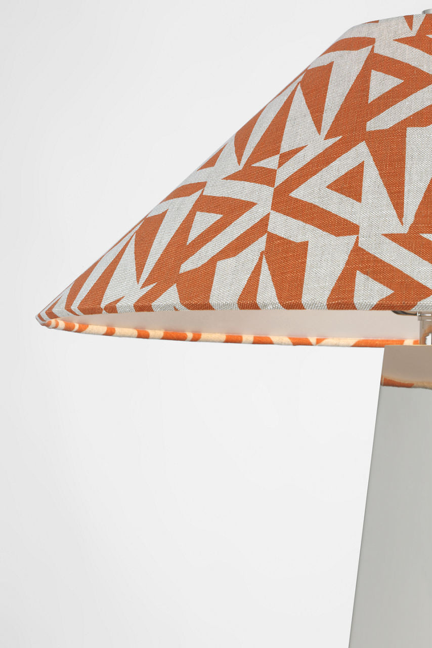 Zoran Medium Table Lamp | Polished Nickel | Schumacher 21" Brick Amero Flare Shade