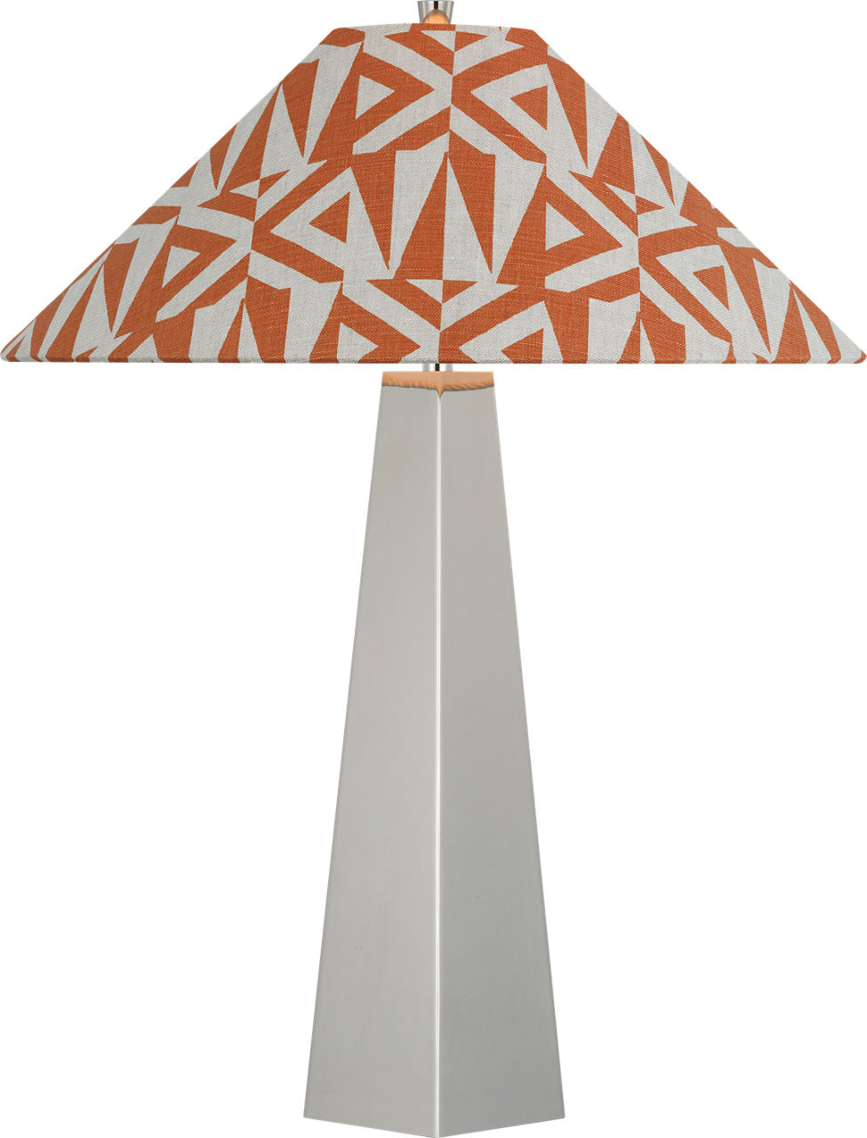 Zoran Medium Table Lamp | Polished Nickel | Schumacher 21" Brick Amero Flare Shade