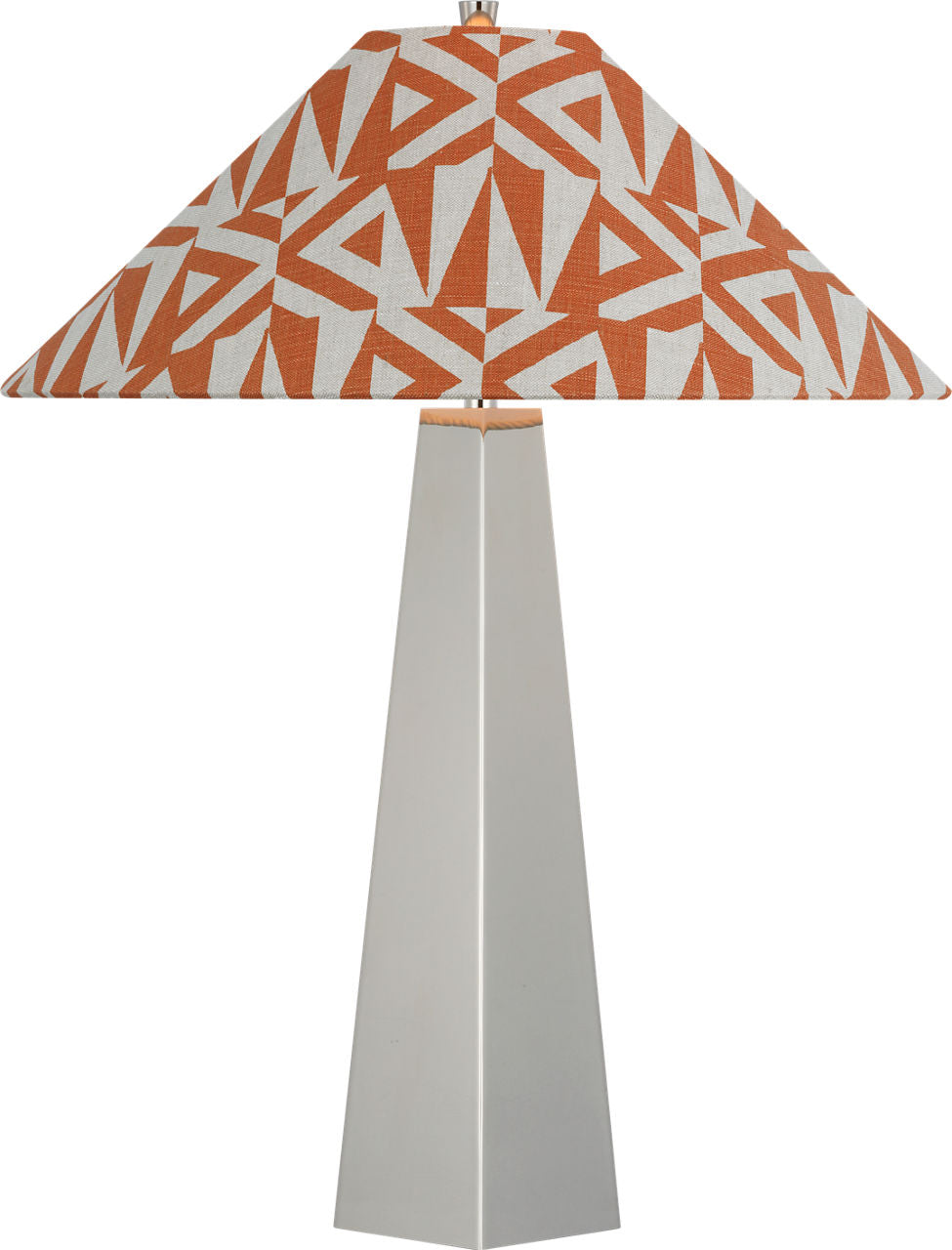Zoran Medium Table Lamp | Polished Nickel | Schumacher 21" Brick Amero Flare Shade
