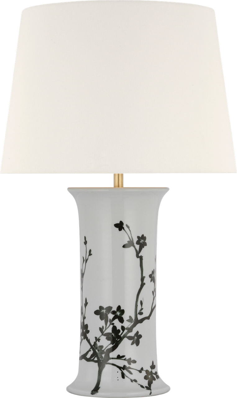 Mallory Medium Table Lamp | Black Twiggy | 18" Linen Empire Shade