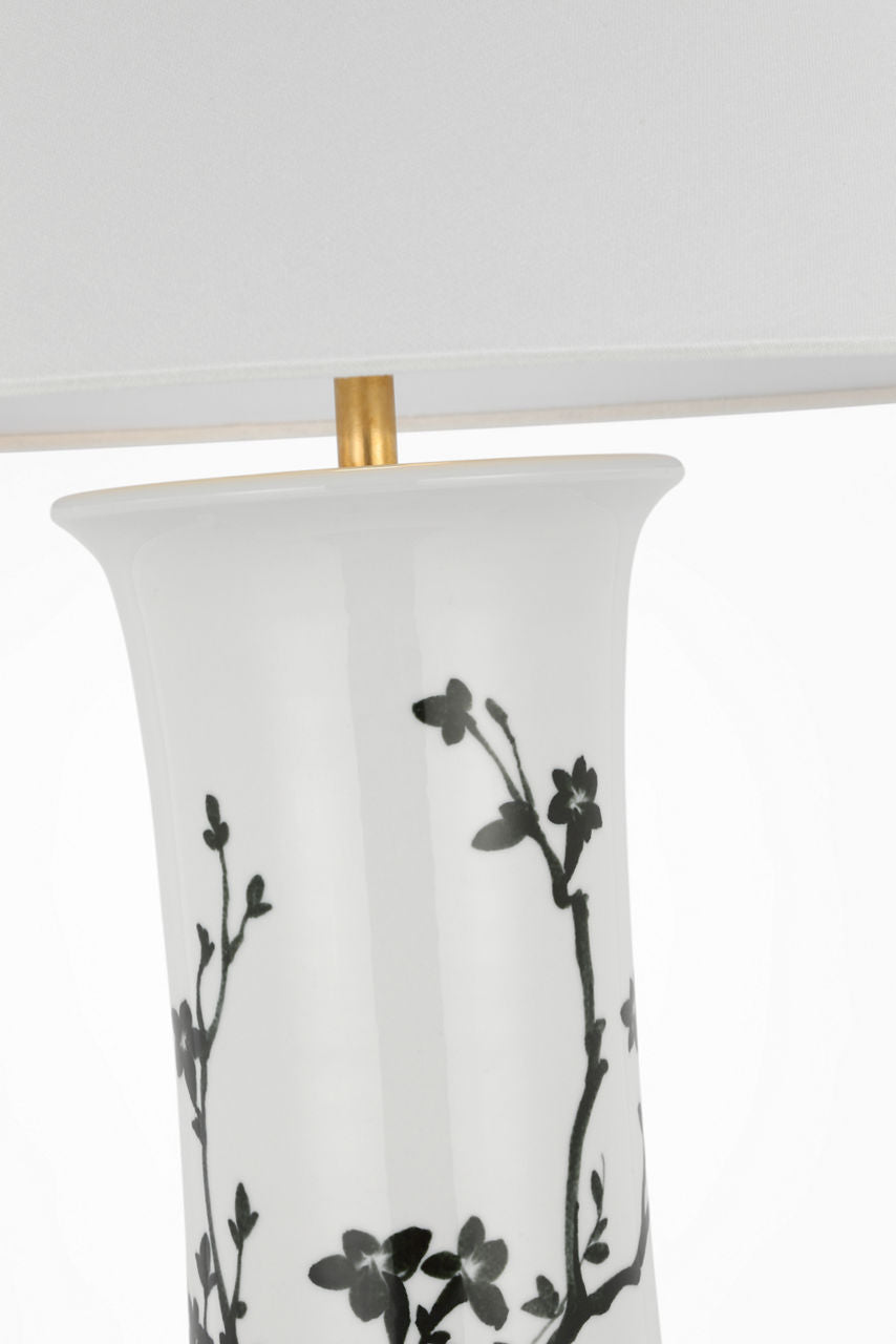 Mallory Medium Table Lamp | Black Twiggy | 23" Linen Flare Shade