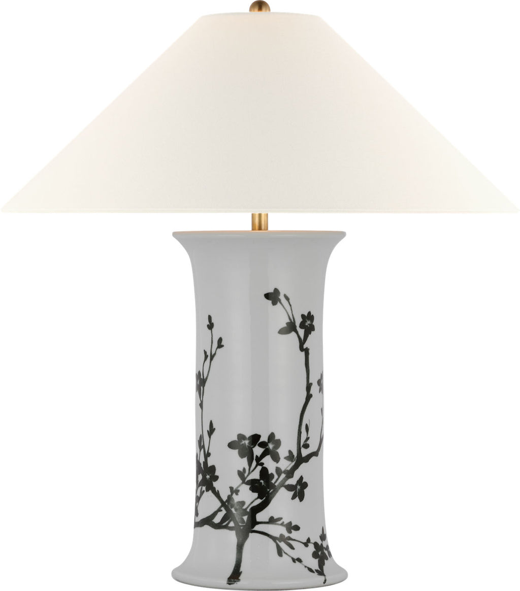 Mallory Medium Table Lamp | Black Twiggy | 23" Linen Flare Shade