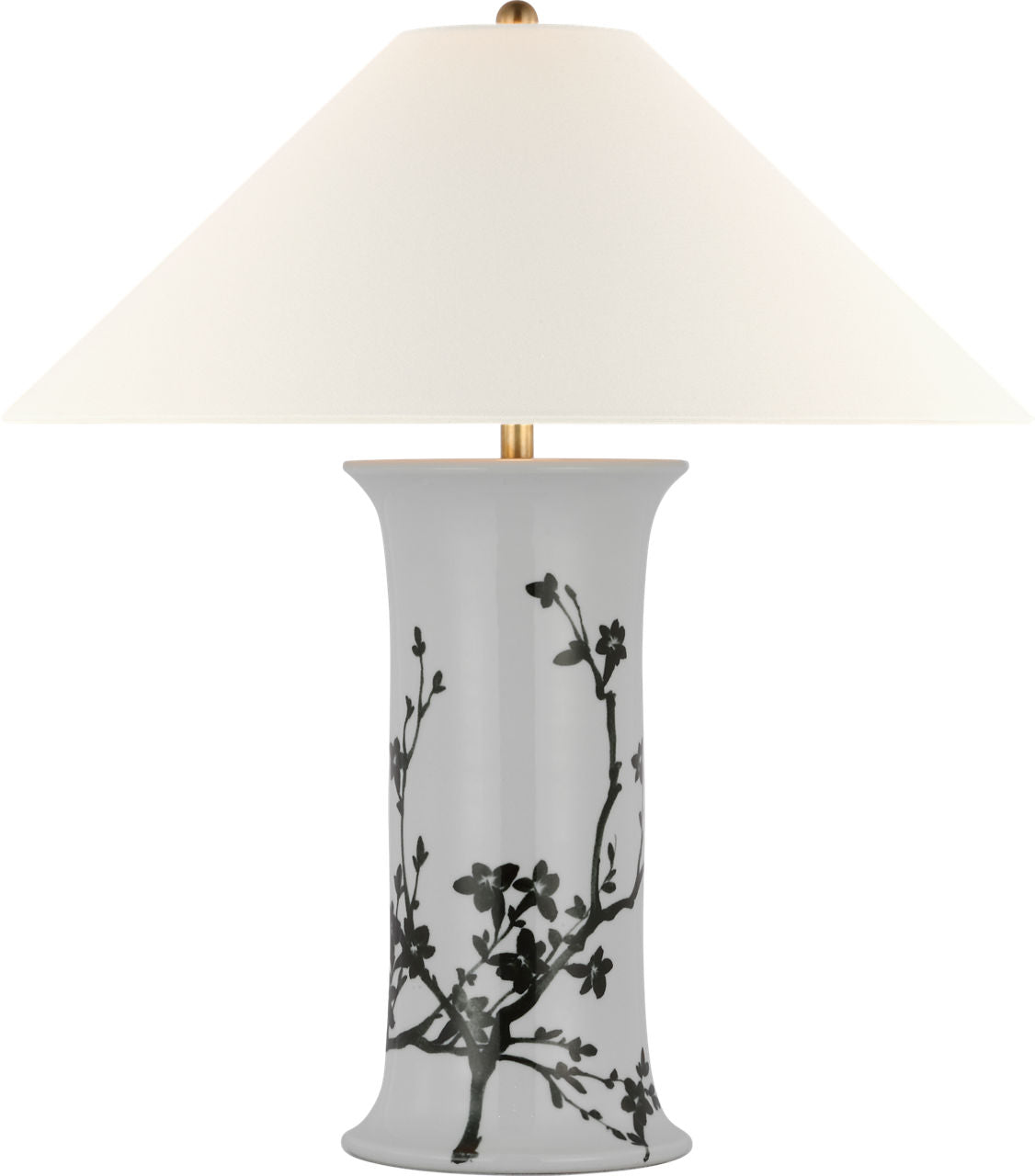 Mallory Medium Table Lamp | Black Twiggy | 23" Linen Flare Shade