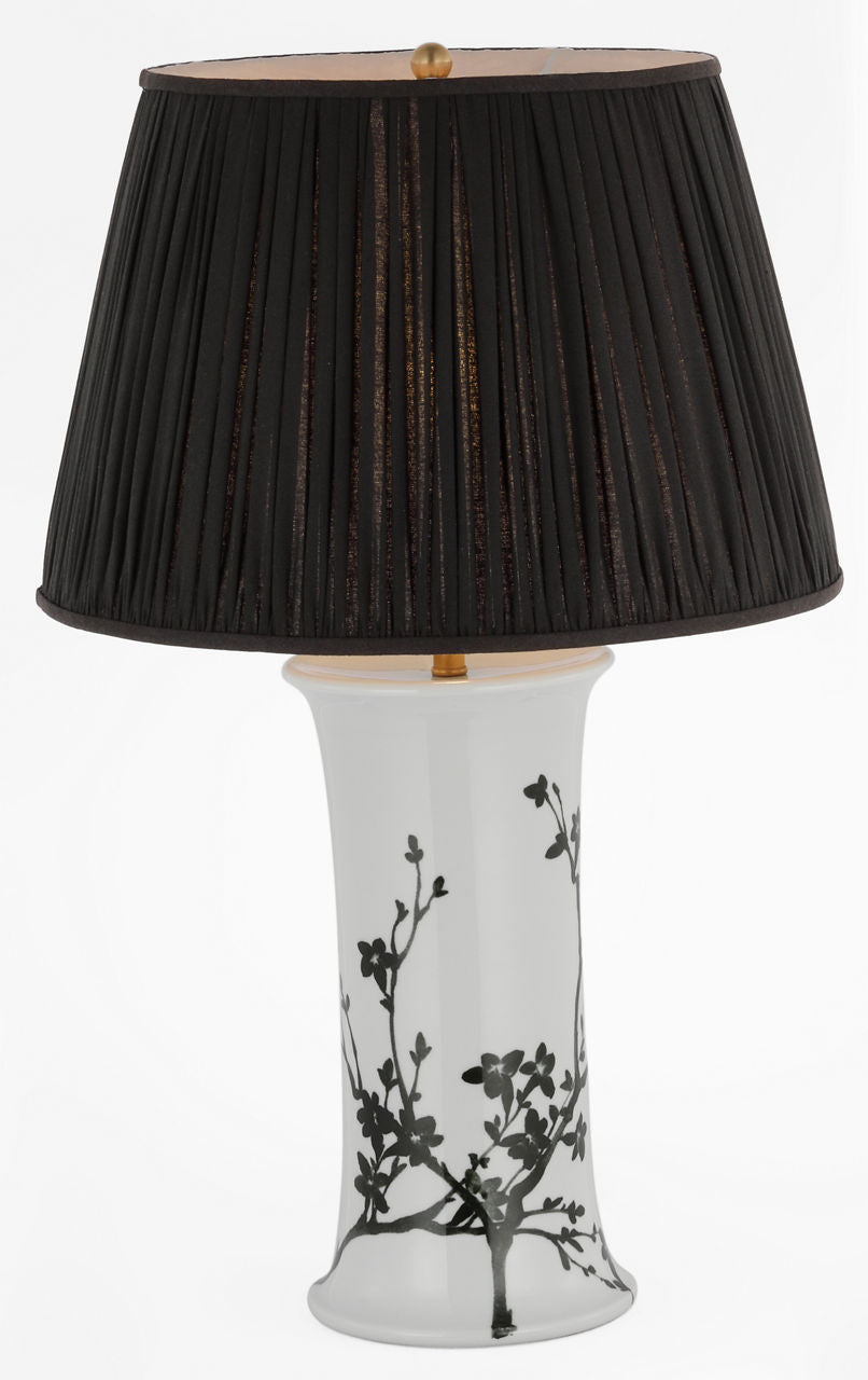 Mallory Medium Table Lamp | Black Twiggy | 18" Black Linen Pleated Empire Shade