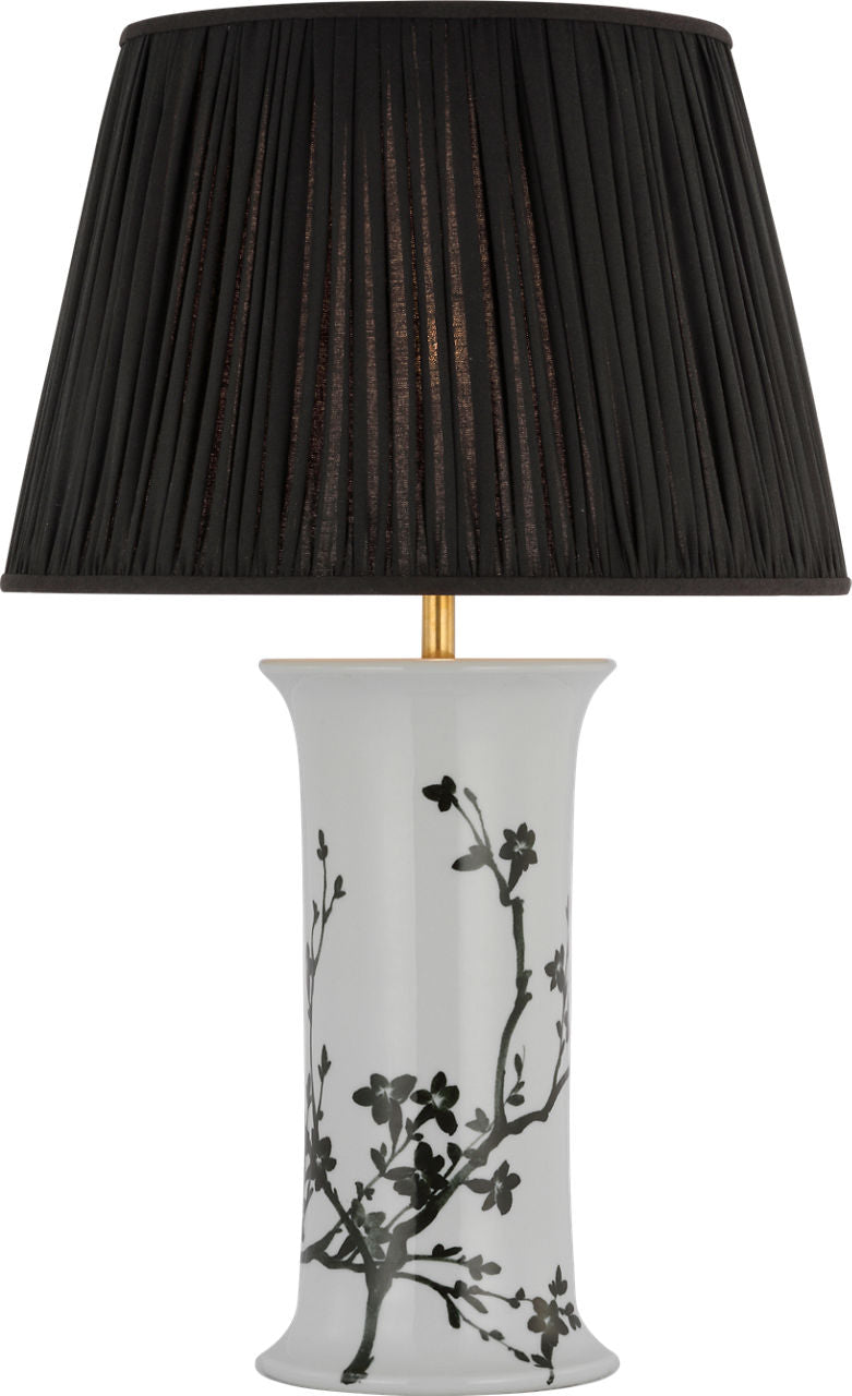 Mallory Medium Table Lamp | Black Twiggy | 18" Black Linen Pleated Empire Shade