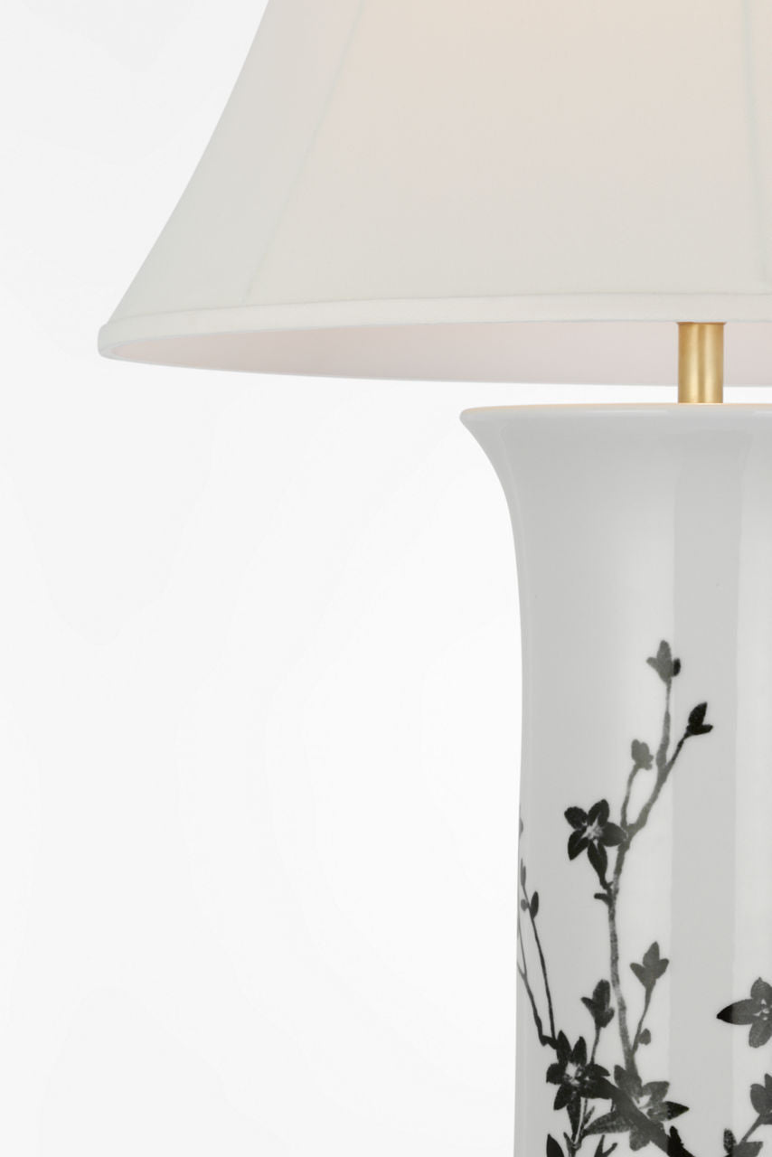 Mallory Medium Table Lamp | Black Twiggy | 20" Silk Soft Empire Shade