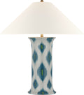 Mallory Medium Table Lamp | Peacock Presidio Ikat | 23" Linen Flare Shade