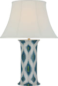 Mallory Medium Table Lamp | Peacock Presidio Ikat | 20" Silk Soft Empire Shade