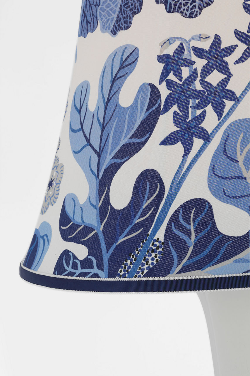 Mallory Medium Table Lamp | White Porcelain | Schumacher 20" Marine Exotic Butterfly Soft Empire Shade