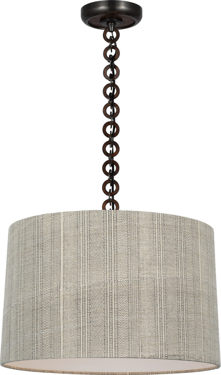 Evelyn 19" Hanging Shade | Bronze and Natural Oak | Schumacher Natural Mohave Shade