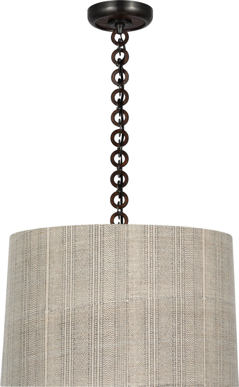 Evelyn 19" Hanging Shade | Bronze and Natural Oak | Schumacher Natural Mohave Shade