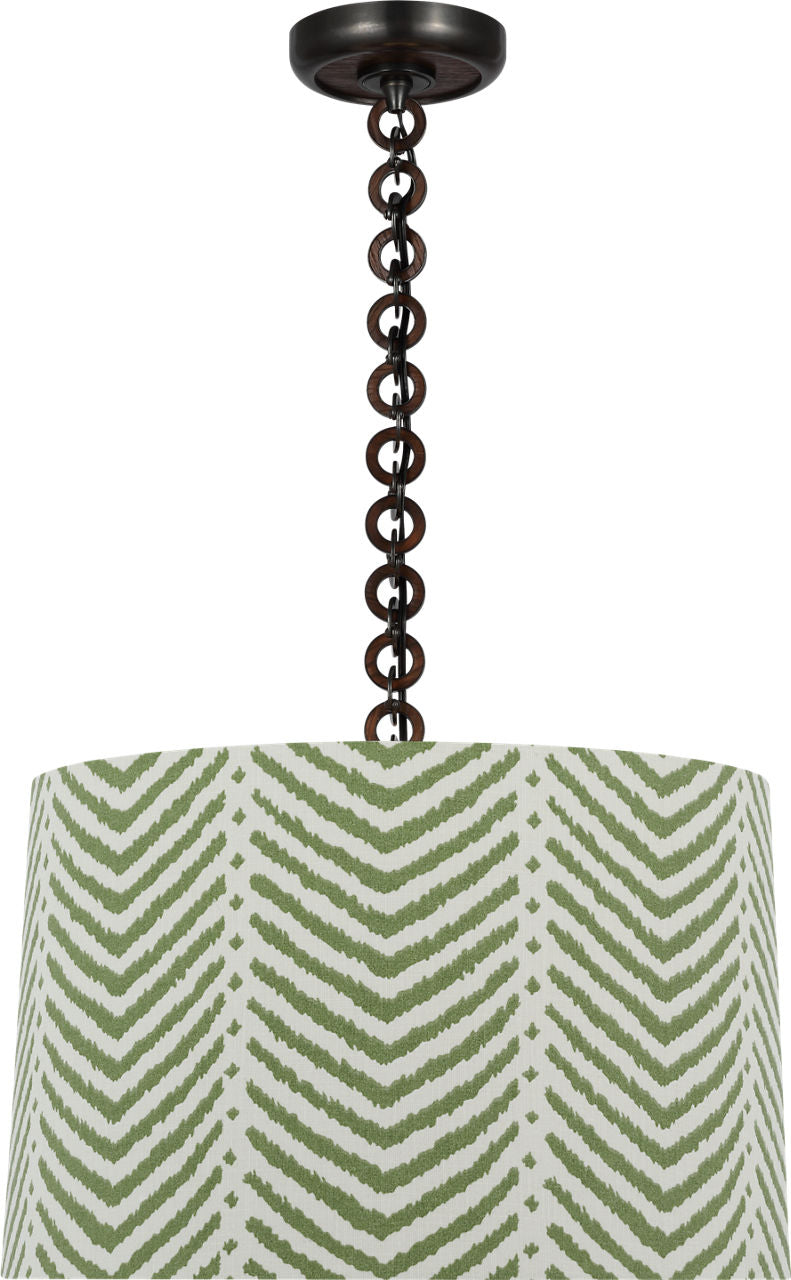 Evelyn 19" Hanging Shade | Bronze and Natural Oak | Schumacher Verde La Jolla Shade