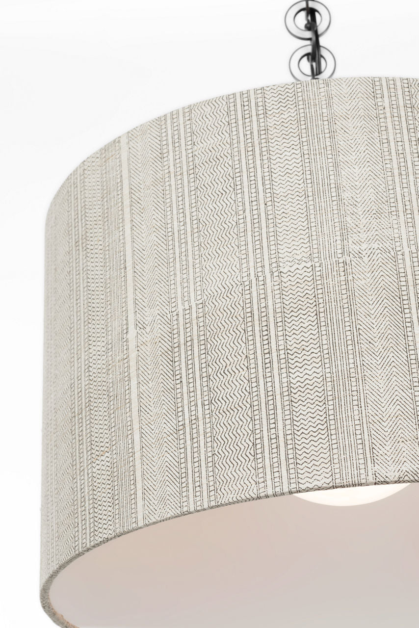Evelyn 19" Hanging Shade | Bronze and White Oak | Schumacher Natural Mohave Shade