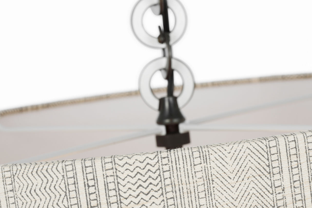 Evelyn 19" Hanging Shade | Bronze and White Oak | Schumacher Natural Mohave Shade