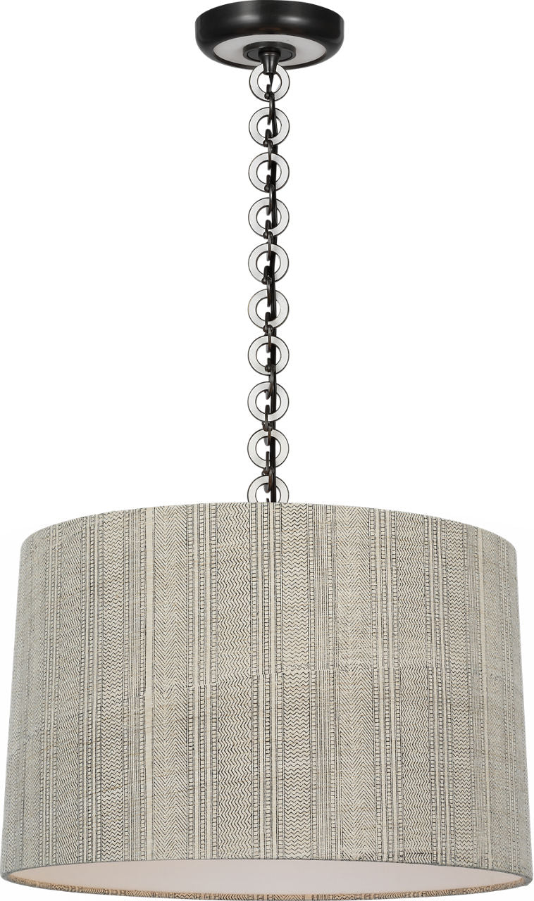Evelyn 19" Hanging Shade | Bronze and White Oak | Schumacher Natural Mohave Shade