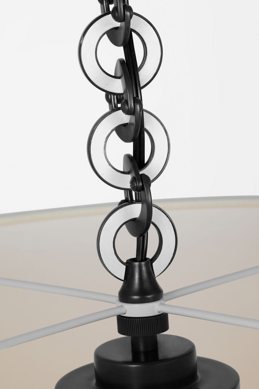 Evelyn 19" Hanging Shade | Bronze and White Oak | Linen Shade