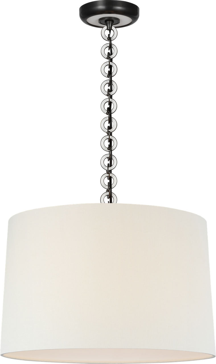 Evelyn 19" Hanging Shade | Bronze and White Oak | Linen Shade