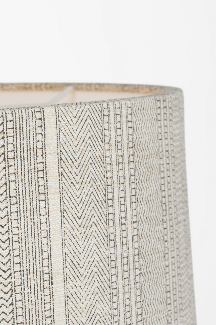 Evelyn 19" Hanging Shade | Hand-Rubbed Antique Brass and White Oak | Schumacher Natural Mohave Shade